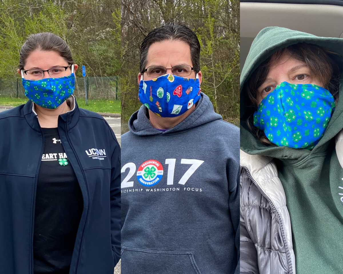 three 4-H educators wearing masks